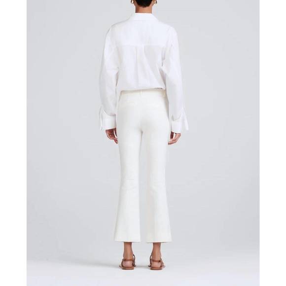 NEW DEREK LAM 10 CROSBY crosby cropped flare trouser in soft white - Picture 3 of 3